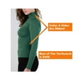 thumbnail image 2 of Women Fleece Lined Mock neck Turtleneck Long Sleeve Top Slim Fit Stretch Tight Shirt, 2 of 4