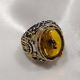 thumbnail image 3 of YYKihy Yellow Amber Ring Handmade Luxury Cut Hollow Personality Retro Engagement Jewelry Gift Women Men, 3 of 5