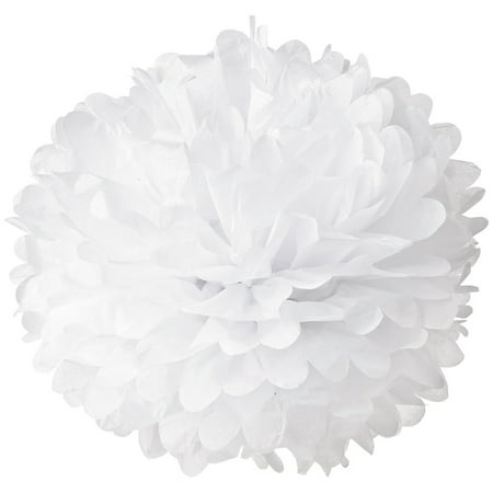 Tissue Paper Pom Pom (10-Inch, White) - For Baby Showers, Nurseries, and Parties - Hanging Paper Flower Decorations