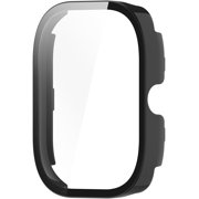 2 Pack Hard PC Case with Screen Protector Compatible with Redmi Watch 4 Smartwatch Accessories Full Coverage Ultra-Thin Protective Cover Bumper Guard HD Tempered Glass Film for Women Men