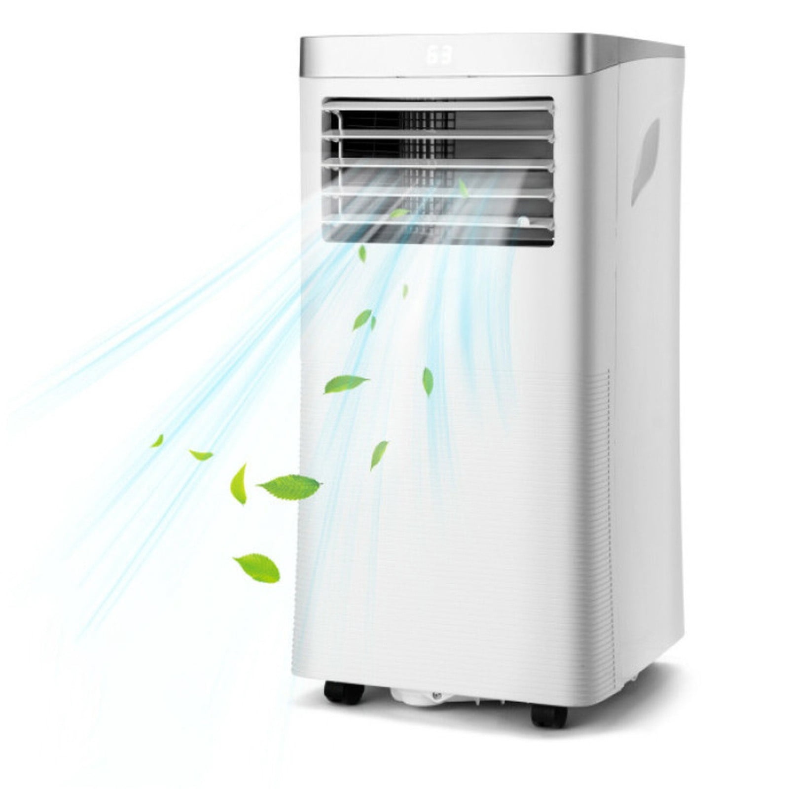 RUIE 8,000 BTU Portable Air Conditioner with Dehumidifier and Fan, White 3-in-1 Cooling Unit Cools up to 230 Sq Ft with Remote Control, 24H Timer & LED Display for Bedroom Office Apartment