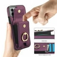 thumbnail image 3 of Dteck Card Slots Wallet Case for iPhone 11,Shockproof Premium PU Leather Kickstand Protective Cover with Ring Holder Back Case,Purple, 3 of 8
