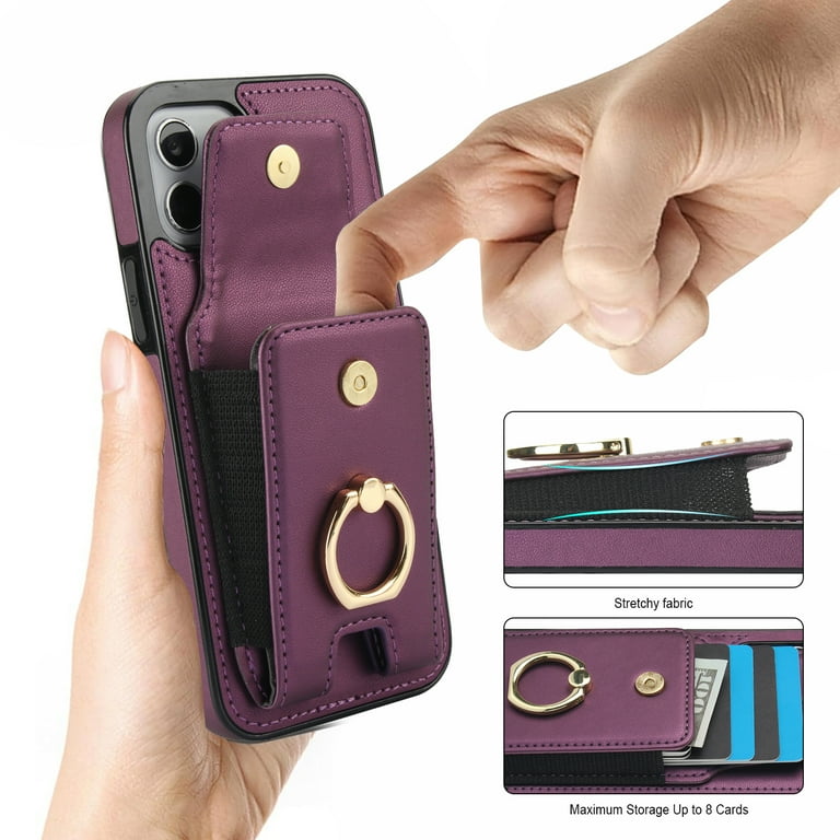 Allytechgroup iPhone Plus/ Plus Case with Wallet, Ring Holder
