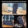 thumbnail image 5 of Magnetic for Google Pixel 9a PU Leather Case, Compatible with Magsafe, Built-in Invisible Stand, Premium Ultra Slim Adjustable Kickstand Protective Phone Case for Google Pixel 9a, Blue, 5 of 7