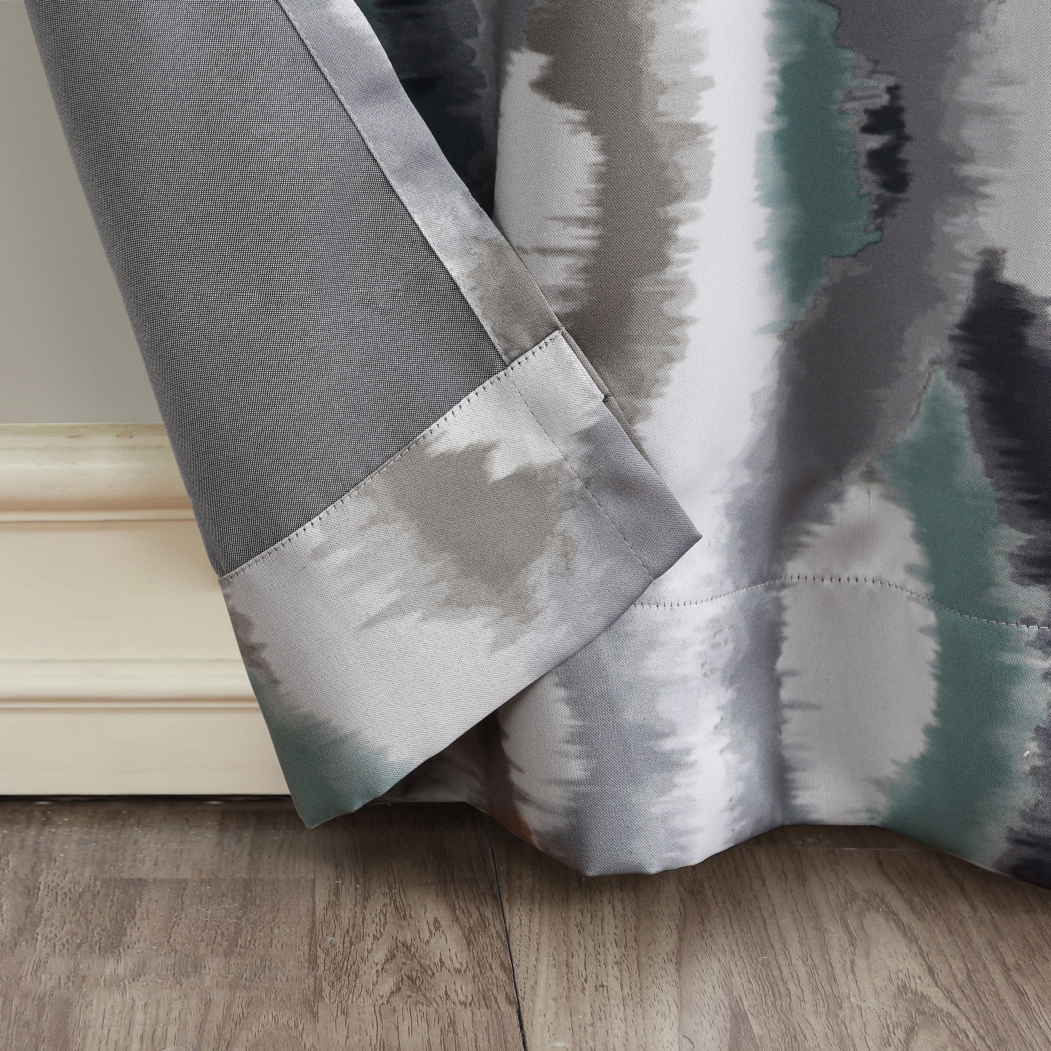 Sun Zero Deltona Ogee Watercolor Energy Efficient Grommet Curtain Panel, 54"X95", Linen
