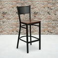 thumbnail image 2 of Flash Furniture HERCULES Series Black Grid Back Metal Restaurant Barstool - Cherry Wood Seat, 2 of 7