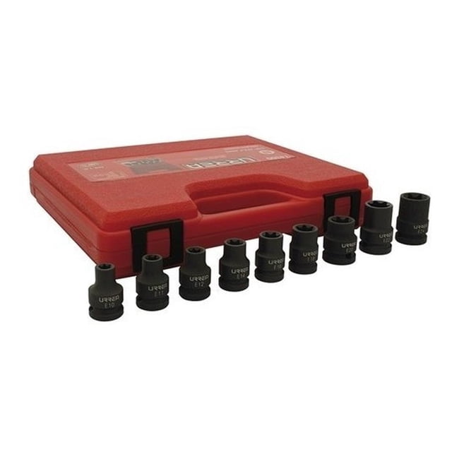 Juego de 9 Dados de Impacto Torx® Hembra 1/2 Urrea 74300