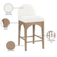 thumbnail image 2 of Meridian Furniture Waldorf Cream Boucle Fabric Stool, 2 of 8