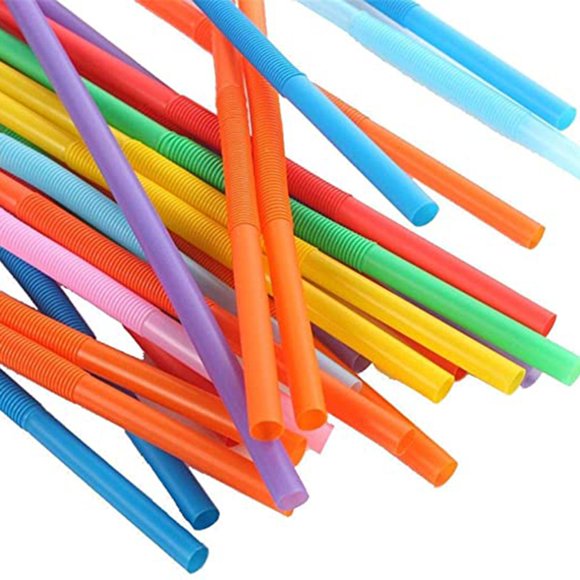 100 Pcs/Bag Disposable Plastic Straw Color Art Straws Curved DIY Shape Straw PP Elbow Strong And Sturdy