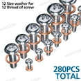 thumbnail image 1 of Arandelas de metal, 280 piezas Arandelas planas de cobre Arandela plana de 12 tamaños con caja de almacenamiento para sellar tornillos Zhivalor  YQ-0351, 1 of 6