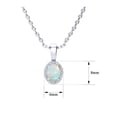 thumbnail image 4 of SuperJeweler 1/2 Carat Oval Shape Opal and Halo Diamond Necklace In Sterling Silver With 18 Inch Chain For Women, 4 of 6