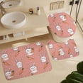 thumbnail image 6 of 4Pcs Shower Curtain Sets with Rugs Cute Cartoon Bunnies And Carrots Bath Mat U-Shaped Floor Mat Toilet Lid Oval Rug Rabbit Lovers Gifts 12 Hooks for Bathtub Decor 72inch X 72inch, 6 of 8