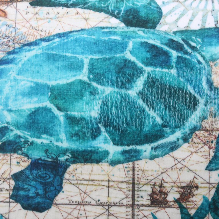 Silicone Bottom Thickened Crystal Fleece Floor Mat, Beach Turtle