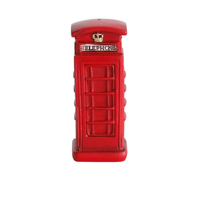 SAYOO Adornos Creativos Para Cabina De Teléfono Roja Mini Buzón De Estilo Británico Retro Artesanía De Resina, Decoración Del Hogar De Autobús SAYOO Moderno diseño moderno