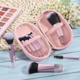 thumbnail image 4 of Juego de brochas de maquillaje Euphhonycs, 10 unidades, bolsa de viaje rosa, 4 of 7