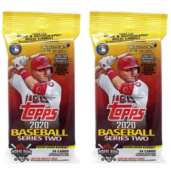 MLB Topps 2020 Series 2 Baseball LOT of 2 Trading Card VALUE Packs