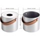 thumbnail image 5 of Lala Dolce Soporte dispensador de pañuelos redondo moderno, cubierta de caja de plástico, organizador de servilletas con asas de cuero para encimeras de tocador de baño, aparadores, mesita de noc, 5 of 5