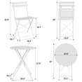 thumbnail image 7 of Emorefun Foldable Patio Set, 3 Piece Small Bistro Set with Round Table for Outdoor & Indoor, White, 7 of 7