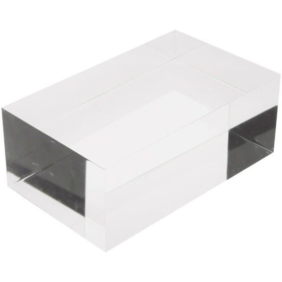 Plymor Clear Polished Acrylic Rectangular Display Block, 2" H x 5" W x 3" D