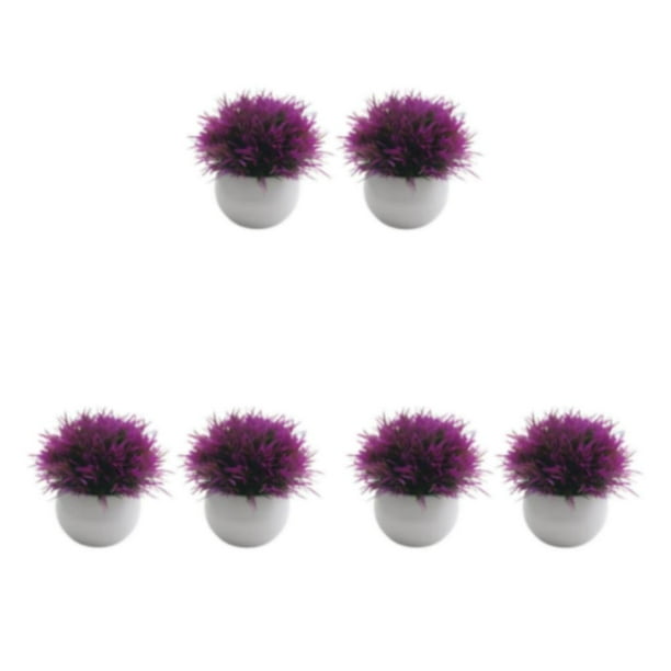 Lote de 2 pastos artificiales Naiovety para decoración estilo impactante con mínimo esfuerzo maceta duradera adorno de bonsái Loto rojo