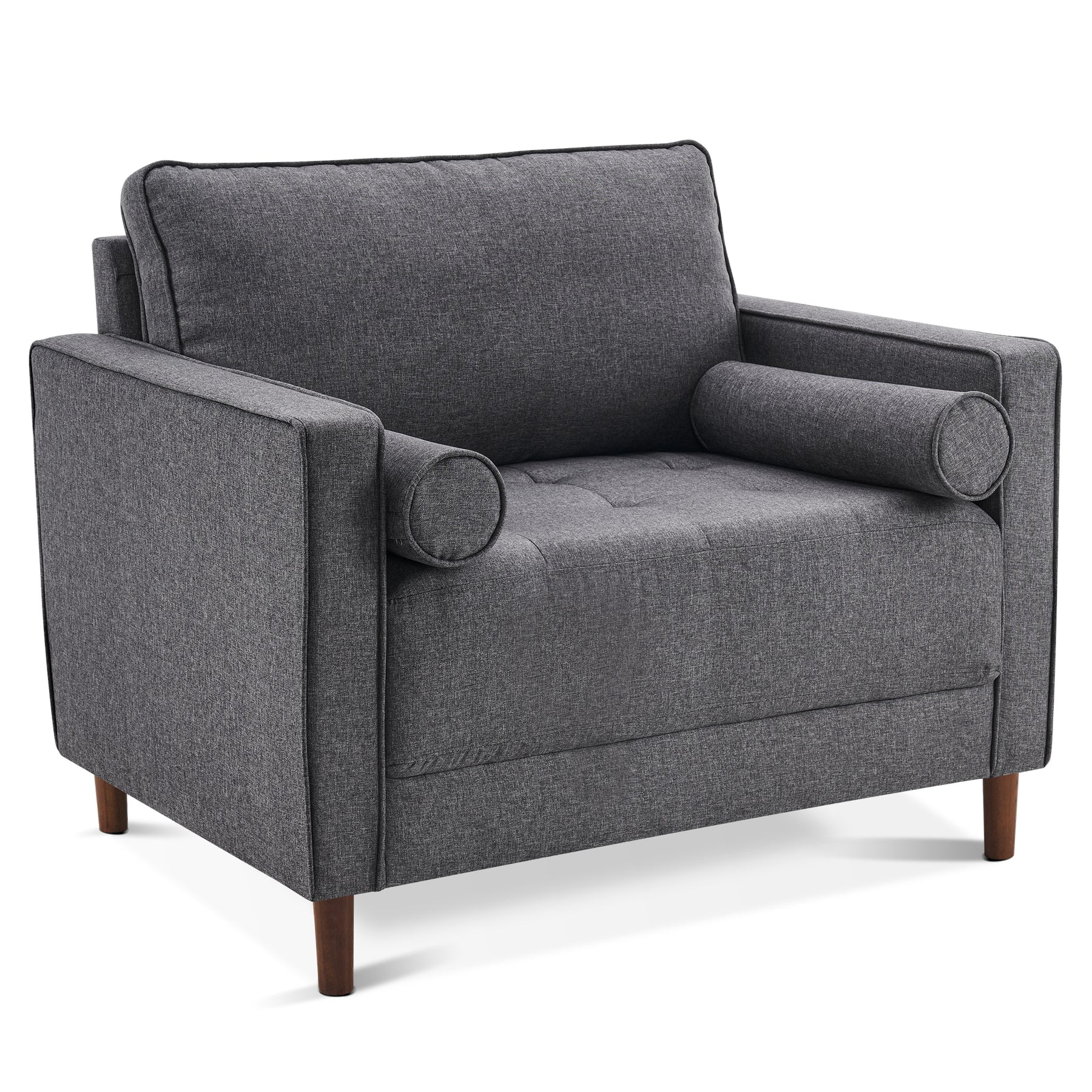 Mcombo Mid Century Oversized Accent Chair and A Half Linen Lounge