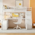 thumbnail image 2 of New Full Size Loft Bed with 7 Drawers 2 Shelves and Desk - White, 2 of 10