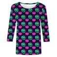 thumbnail image 5 of Wensltd Womens Casual Halloween 3/4 Sleeve Crew Neck Tee Shirts Leopard Pumpkin Shirts Fall Tops, 5 of 5
