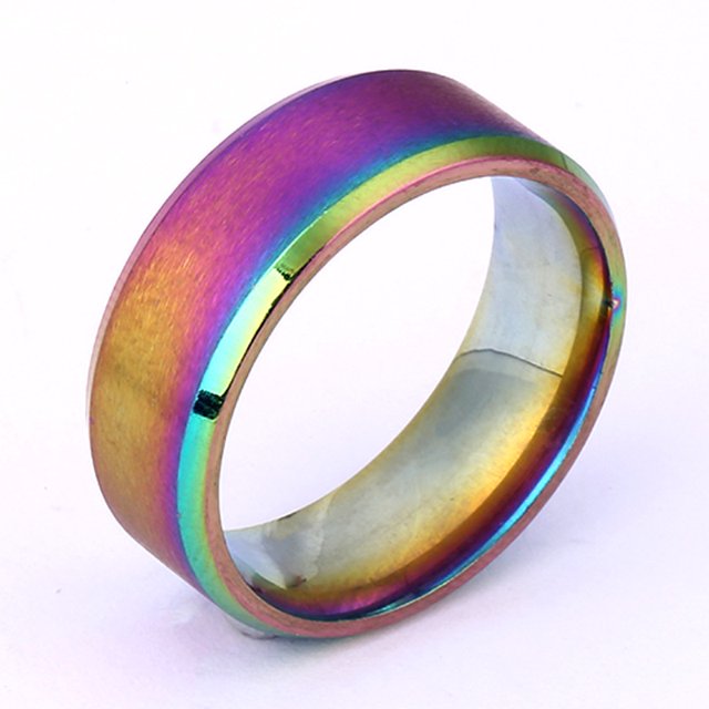 Anillo Unisex De Acero Inoxidable | Plano Mate De 8 mm De Ancho Temperamento