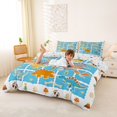 thumbnail image 3 of Homewish Lovely Dino Duvet Cover Queen,Blue Plaid Animal Queen Bedding,Colorful Stars Reversible,3pcs,1 Duvet Cover and 2 Pillowcases, 3 of 6