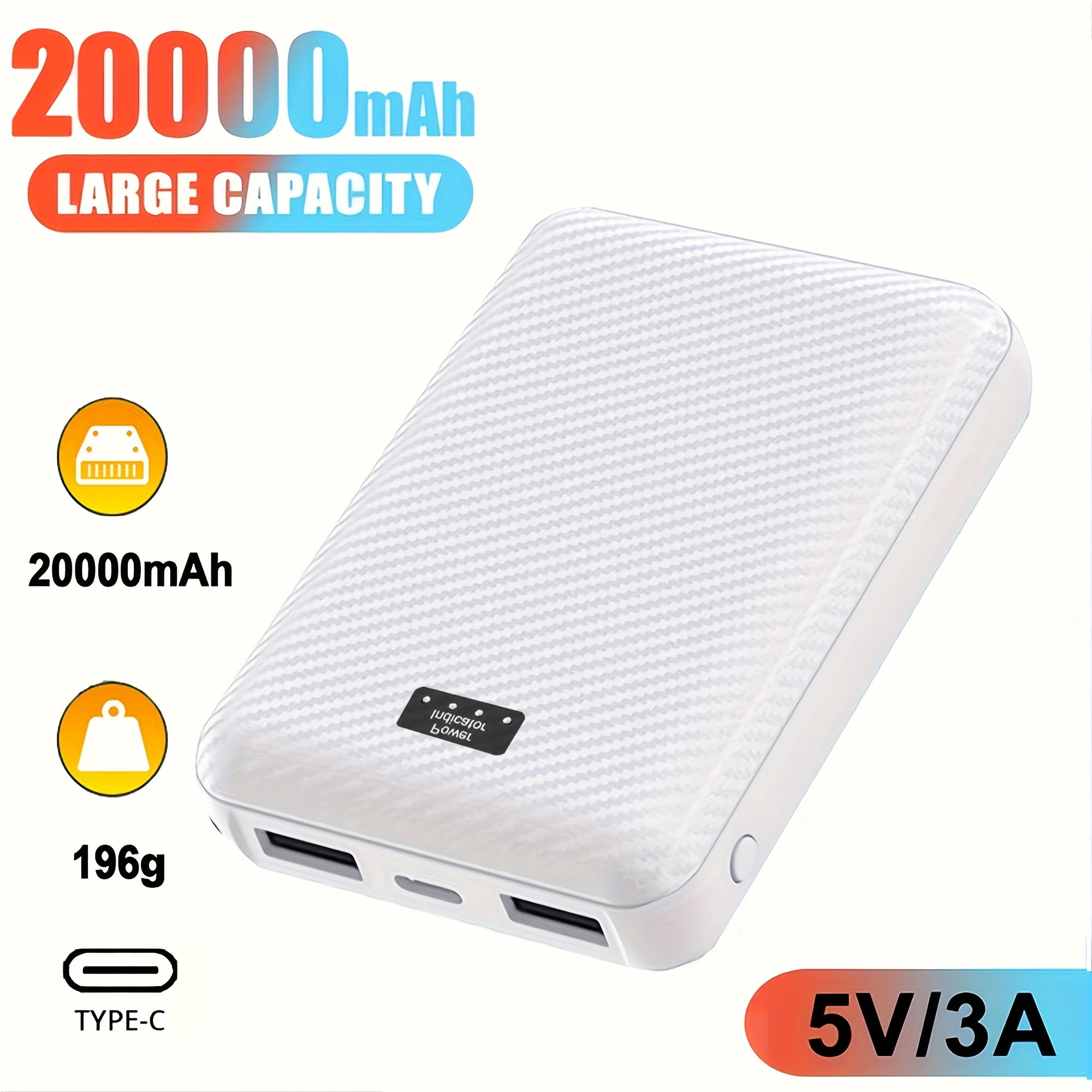 20000mAh Power Bank Vest Jacket Heated Charger External Battery Winter Heating Scarf SocksPortable Electric Heating Equipment