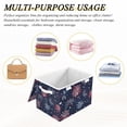 thumbnail image 6 of Yayeee Collapsible Cube Storage Bin with Lid Fabric Closet Decorative Basket with Handles, Red and Blue Fireworks Pattern, 6 of 7