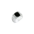 thumbnail image 3 of RYLOS Men's Rings Sterling Silver Designer Style 10X8MM Emerald Cut Shape Gemstone & Diamonds Onyx October Birthstone Rings For Men Size 13, 3 of 4