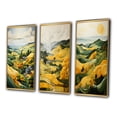 thumbnail image 3 of Designart "Yellow And Green Pastoral Bold horizon VIII" Countryside Framed Wall Art Set Of 3 - Yellow Countryside Frame Gallery Wall Set For Home Decor, 3 of 7