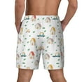 thumbnail image 3 of Goofa Cartoon House Printed Men's Swim Trunks Board Shorts Quick Dry Mens Swimming Trunks with Compression Liner,Breathable Fit Hawaii Beach Shorts-XX-Large, 3 of 8