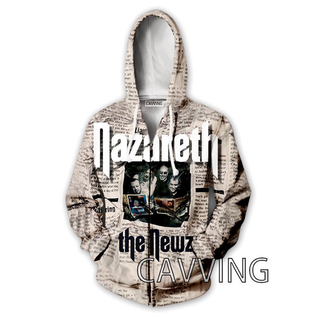 Nueva moda con estampado 3D de la banda Nazaret, sudaderas con cremallera, sudaderas con capucha, sudaderas Harajuku, sudaderas de hip hop
