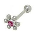 thumbnail image 6 of Jeweled Flower Design Barbell Tongue Ring, 6 of 7