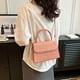 thumbnail image 5 of Bolso de mano pequeño de piel de cocodrilo para mujer, bolso de hombro, clásico, tipo billetera, con asa superior, de piel sintética, con cremallera, 5 of 7
