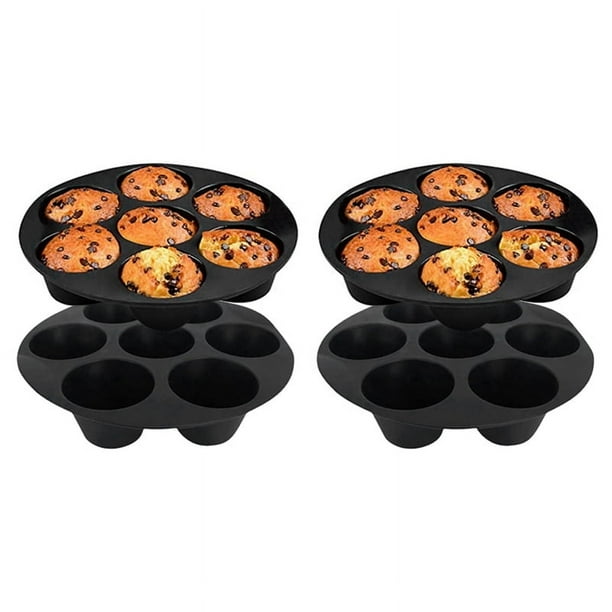 Molde de Silicona para Muffins para Freidora de Aire, Horno, Olla de 8,4 Pulgadas, Moldes de Silicona Reutilizables para Hornear, Paquete de 4