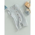 thumbnail image 3 of Bagilaanoe Newborn Baby Girl Boys Summer Jumpsuit Striped Sleeveless Bodysuit 6M 12M 18M 24M Infant Casual One Piece Romper, 3 of 8