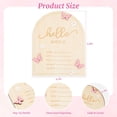 thumbnail image 4 of Wooden Hello World Newborn Sign – 5.9” Baby Birth Announcement Board with Star, Moon & Cloud Design – Welcome Name Sign Keepsake for Hospital Photos, Nursery Decor & Photo Prop, 4 of 7