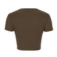 thumbnail image 6 of Htigea Clearance Womens Summer Crop Tops Short Sleeve Round Neck T-Shirts Loose Fit Casual Blouse Today Deals Brown,L, 6 of 6