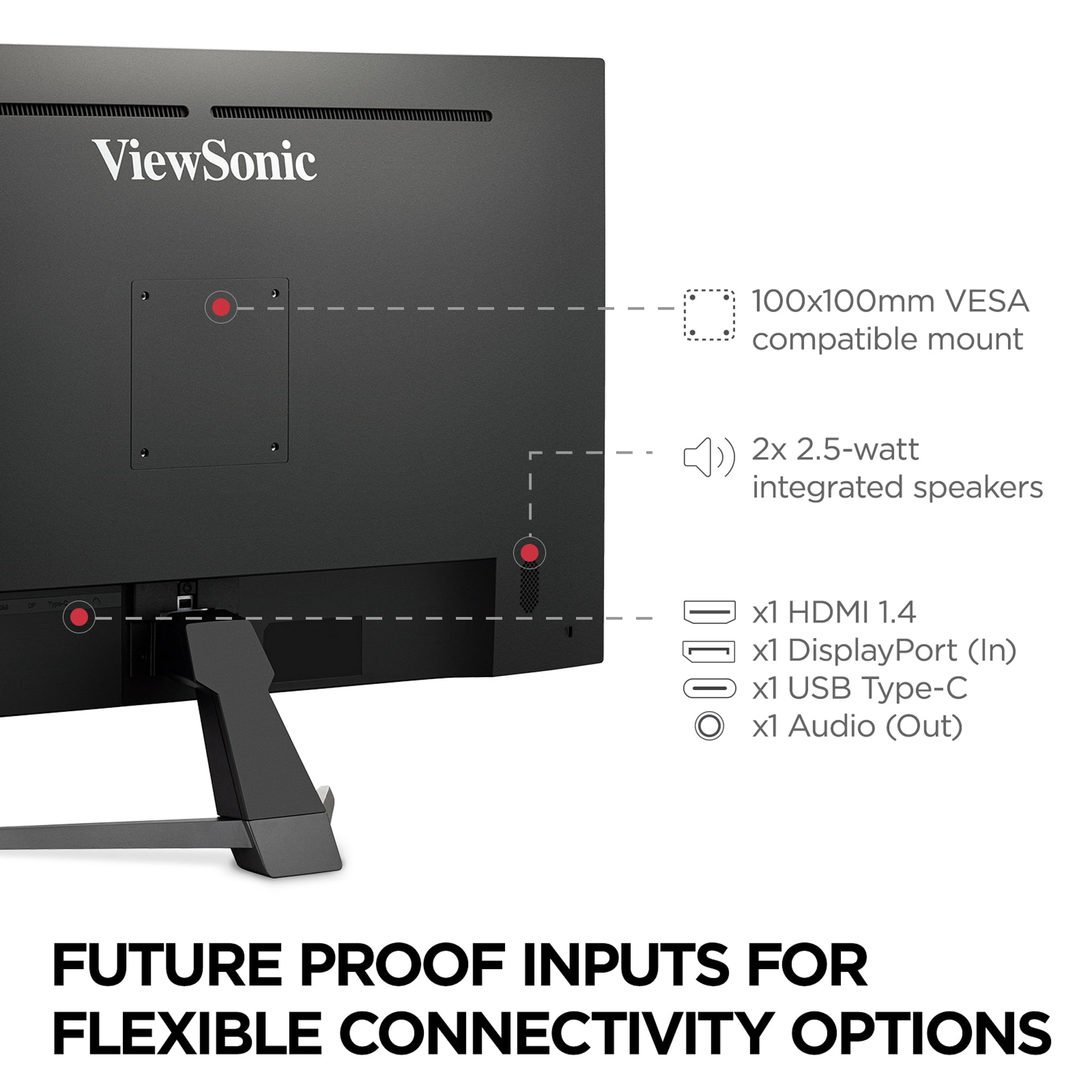 ViewSonic VX3267U-2K 32 Inch 1440p IPS Monitor with 65W USB C