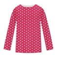 thumbnail image 4 of Fesfesfes Women's Fall Blouses Oversize Casual Three-Quarter Sleeve Round-Neck Solid Color Tops Fashion Loose Breathable for Daily Wearing(Hot Pink#1,S), 4 of 4