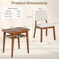 thumbnail image 5 of Gymax 3-Piece Dining Table Set for 2 Solid Wood Kitchen Table w/Storage Rack & Chairs Beige & Cherry, 5 of 12