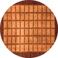 thumbnail image 1 of Ahgly Company Indoor Round Checkered Orange Modern Area Rugs, 3' Round, 1 of 4