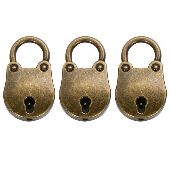GOOHOCHY Mini Padlocks Key Lock for Locking alloy Golden 3pcs Lightweight Portable Craft Project Accessories 0.5 inch