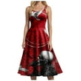 thumbnail image 4 of TTUHYWXI Halloween Dress for Women Punk Vintage Dress Party Hem DressStrapless Gothic Cocktail Dresses (Red, XL), 4 of 5