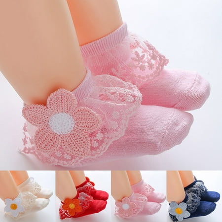 

Zhiyuan 1Pair Children Socks Chic Exquisite Cotton Feet Warmer Baby Short Socks for Household