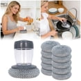 thumbnail image 2 of TIELUTT Brosse à Récurer de Cuisine avec Distributeur de Savon Intégré Sans Rangement au-Dessus de la Toilette Brosse de Nettoyage en Acier Inoxydable pour Réfrigérateur avec Vaporisateur Bouteille en Acier Inoxydable Petit Porte-Savon, 2 of 8