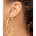 thumbnail image 3 of 14K Yellow Gold Polished 4mm Lightweight Tube Hoop Earrings (60 X 4) Made In Peru t954l, 3 of 5